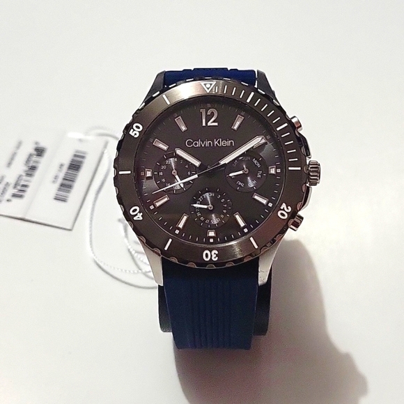 CALVIN KLEINBlue Silicone Strap Watch 44mm - Picture 2 of 6